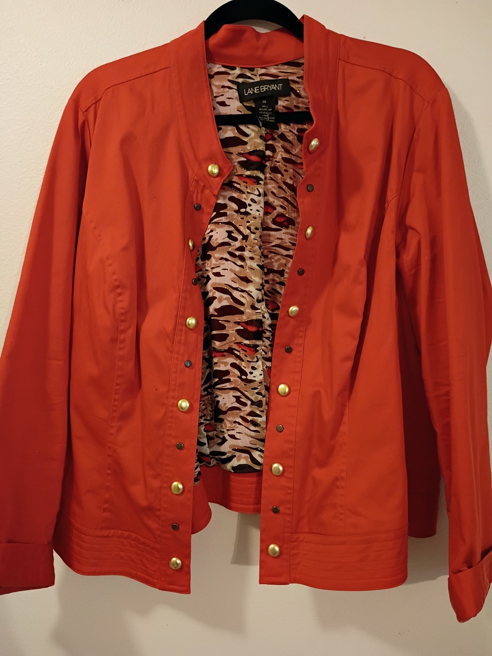 Lane Bryant Bright Coral Button-Front Utility Jacket